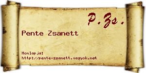 Pente Zsanett névjegykártya