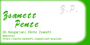 zsanett pente business card